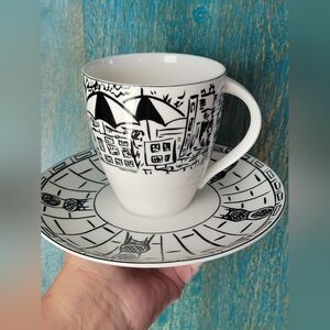 Mikasa Parisian Scenes Cup & Saucer Set ~ Paris ~ France ~ Retired Pattern ~ GUC